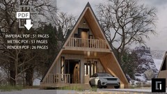 800SF Tiny House Cabin Plans – Blueprints – Modern, Bathroom and Loft