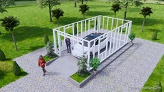 13×23 Feet 4×7 Meter 1 Car Garage Gable Roof Shed Plan PDF Plans (A4 Hard Copy)