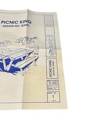 Vintage Manual UCANDO Picnic King Bench And Table Blue Print Design B2003 DIY