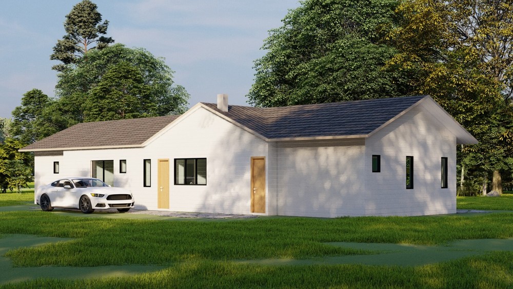33×69 House plans — 4 Bedroom 3 Bath — 1587 sq ft — PDF Floor Plan