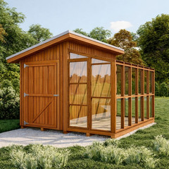Lean-To Greenhouse Combo plans-Modern greenhouse blueprints