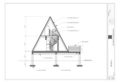 Modern A-Frame Cabin House Plan With AutoCAD File And PDF For Blueprint Plans