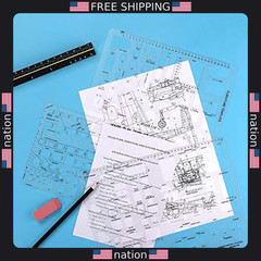 Sooez Architectural Templates Set of 3 for House Plans & Interior Design