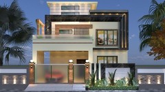 Modern House Plan Double Storey 35×65 complete set Front Elevation House Pdf,Dwg