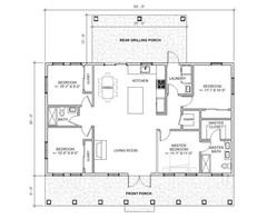 Redwood Terrace Custom House Plans and Blueprints – Spacious 4 Bed 2 Bath – 50’x