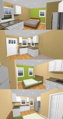 16×16 Tiny Duplex — 441 sq ft — PDF Floor Plan — Model 23C