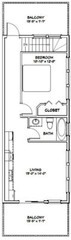 36×40 Apartment with 1-Car 1-RV Garage — PDF Floor Plan — 821 sqft — Model 1F