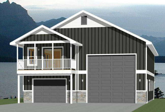 36×50 Apartment 1-Car 1-RV Garage — PDF Floor Plan — 1,217 sqft — Model 1