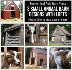3 Small Animal Barn Designs- Complete Pole-Barn Construction Plans (B2)