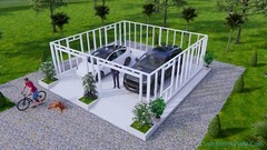24×24 Feet 2 Cars Garage Shed Plan 7.3×7.3 Meter PDF Plans (A4 Hard Copy)