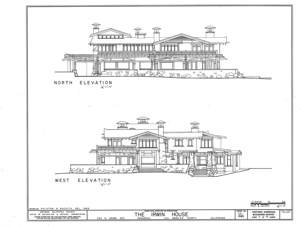 Craftsman Masterpiece by Greene & Greene, architectural prints, 8 Bedrooms