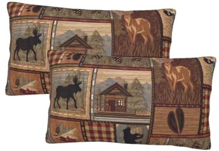 Set of 2 Rectangle 12×20 inch Retro Brown 20″ x 12″ (Pack of 2) Moose Bear Deer