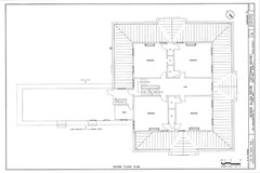 Victorian Italianate house, large porches, printed architectural floor plans