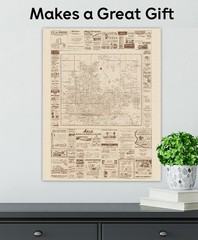 Phoenix Arizona Vintage City Map Mid Century Street Plan with Historic Ads