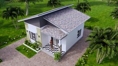 20×20 Feet Small House Plan 6×6 Meter 1 Bed 1 Bath Shed Roof PDF & A4 Hard Copy
