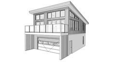 2 car ADU Garage Apartment 1 Bed, 2 Bath Architectural Build Plans PDF Download