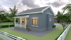 30×30 Feet House Plan 9×9 Meter 2 Bed 1 bath Gable Roof PDF Plan (A4 Hard Copy)
