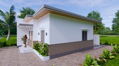 20×33 Feet Small House Plan 6×10 Meter 2 Bed 1 Bath Shed Roof (A4 Hard Copy)