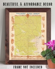 Philmont Scout Ranch New Mexico c1960 Vintage Topographic Map Wall Art