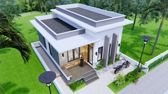Custom Small House Plan 6×8 Meter 20×27 Feet 2 Bed 1 Bath Terrace (A4 Hard Copy)