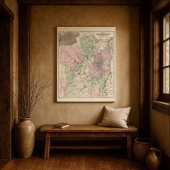 New York Wilderness & Adirondacks Antique Map Vintage Upstate Travel Wall Art