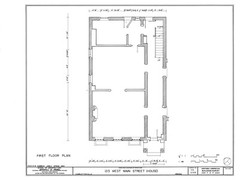 American Colonial Brick Townhouse, traditional narrow lot home, printed plans
