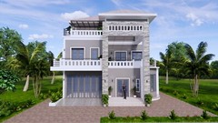 40×70 Feet House Design Plans 12×23 Meter 5 Bed 6 Bath PDF Plan & A4 Hard Copy