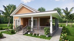 30×33 Feet Simple House Design 9×10 Meter 2 Bed 1 Bath Gable Roof (A4 Hard Copy)