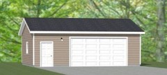 30×24 2-Car Garage — 720 sqft — PDF Floor Plan — 9ft Walls — Model 1B
