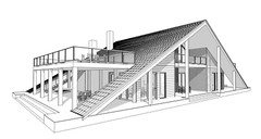 100’x54’ 4-Beds 4-Baths Charming A-Frame Architectural Build Plans PDF Download