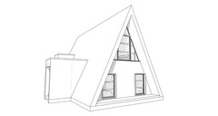 45’x32’ 3-Beds, 2-Baths Modern A-Frame Architectural House Plans PDF Download.