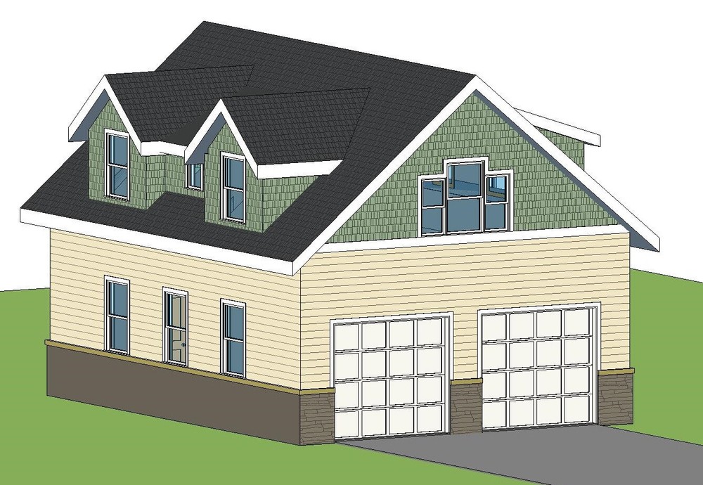 Custom Garage with Loft Building Plans Blueprints 1,662 sq ft PDF files