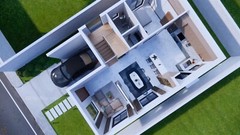 23×33 Feet House Design Plans 7×10 Meter 4 Beds 3 Baths Flat Roof (A4 Hard Copy)