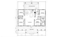 Redwood Terrace Custom House Plans and Blueprints – Spacious 4 Bed 2 Bath – 50’x