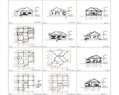One Story House Plans 12×11 Meter 39×36 Feet 3 Beds Hip Roof (A4 Hard Copy)