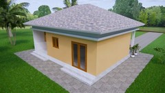 Small House Plan 30×23 Feet 9×7 Meter 2 Beds 1 Bath Hip Roof PDF (A4 Hard Copy)