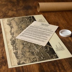 Santa Fe New Mexico 1882 Bird’s Eye View Historic City Map Vintage Wall Art