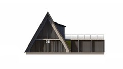 63’x59’ 3 Beds, 2.5 Baths Cozy A-Frame House Architectural Plans PDF Download.