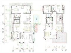 38×70 House Plan 11.5×21 Meter 3 Bed 5 bath Slab Roof PDF Plan (A4 Hard Copy)