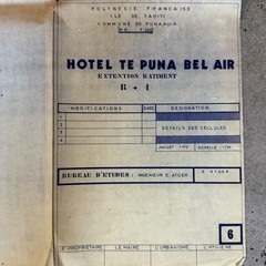 1973 Architectural Blueprints Hotel Te Puna Bel Air Tahiti French Polynesia