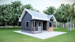 515 Sq Ft Tiny Home Plans – 1 Bedroom, Washroom, Living Room, Kitchen & Study