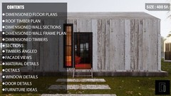 Modern A-Frame Cabin House Architectural Plan 400SF , DIY Tiny House Plan