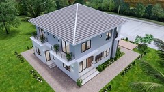 36×40 Feet Modern House Plan 11×12 Meter 4 Beds 4 Baths Hip Roof (A4 Hard Copy)