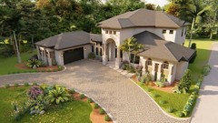REVIT- FILE BLUEPRINTS MEDITERRANEAN TWO STORY HOUSE PLAN ARCHUP #105M