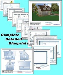 16×20 Cabin w/Loft Plans Package, Blueprints & Material List