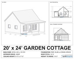 20′ x 24′ Budget Cabin Architectural Plans – PDF Download