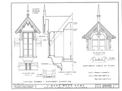Carpenter Gothic Victorian home, gables, dormers, 5-6 Bedrooms, detailed plans