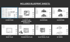 Modern Cottage Construction Plans – Modern Farmhouse 2 Bed 2 Bath – Blueprint