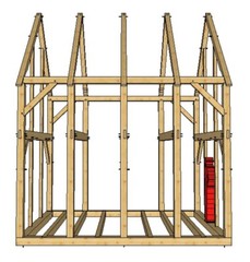 Timber Frame Shed/Barn Plans size 14′ x 16′, printed plans on 8 1/2×11 new