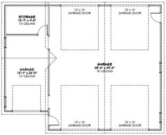 50×40 2-RV Garage — 1,917 sq ft — PDF Floor Plan — Model 2A